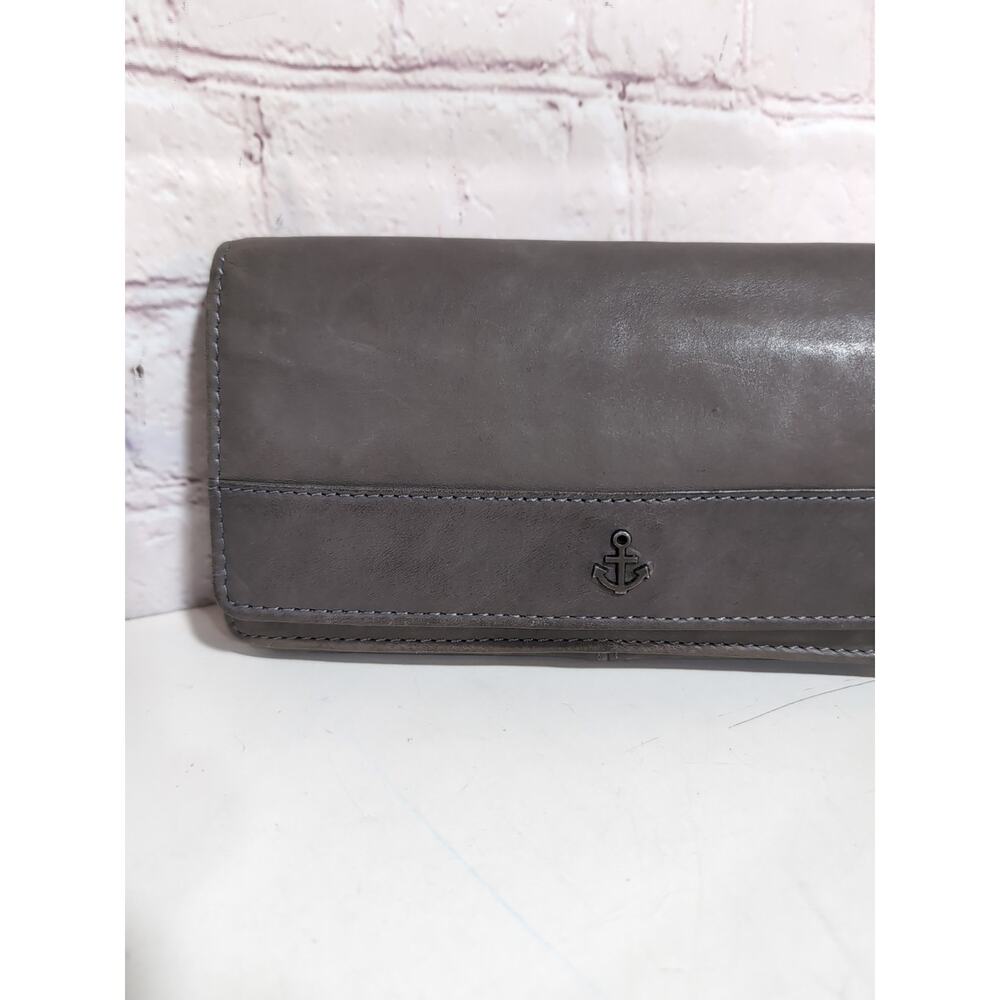 Harbour 2nd Luja Gray Leather Wallet Bi Fold Wallet NWOT 7 X 4 - Picture 2 of 11